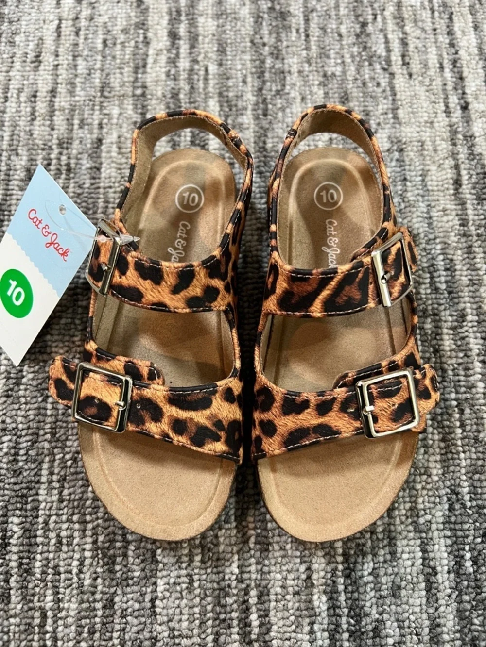 Cat & Jack Leopard Print Adjustable Buckle Sandals Various Size